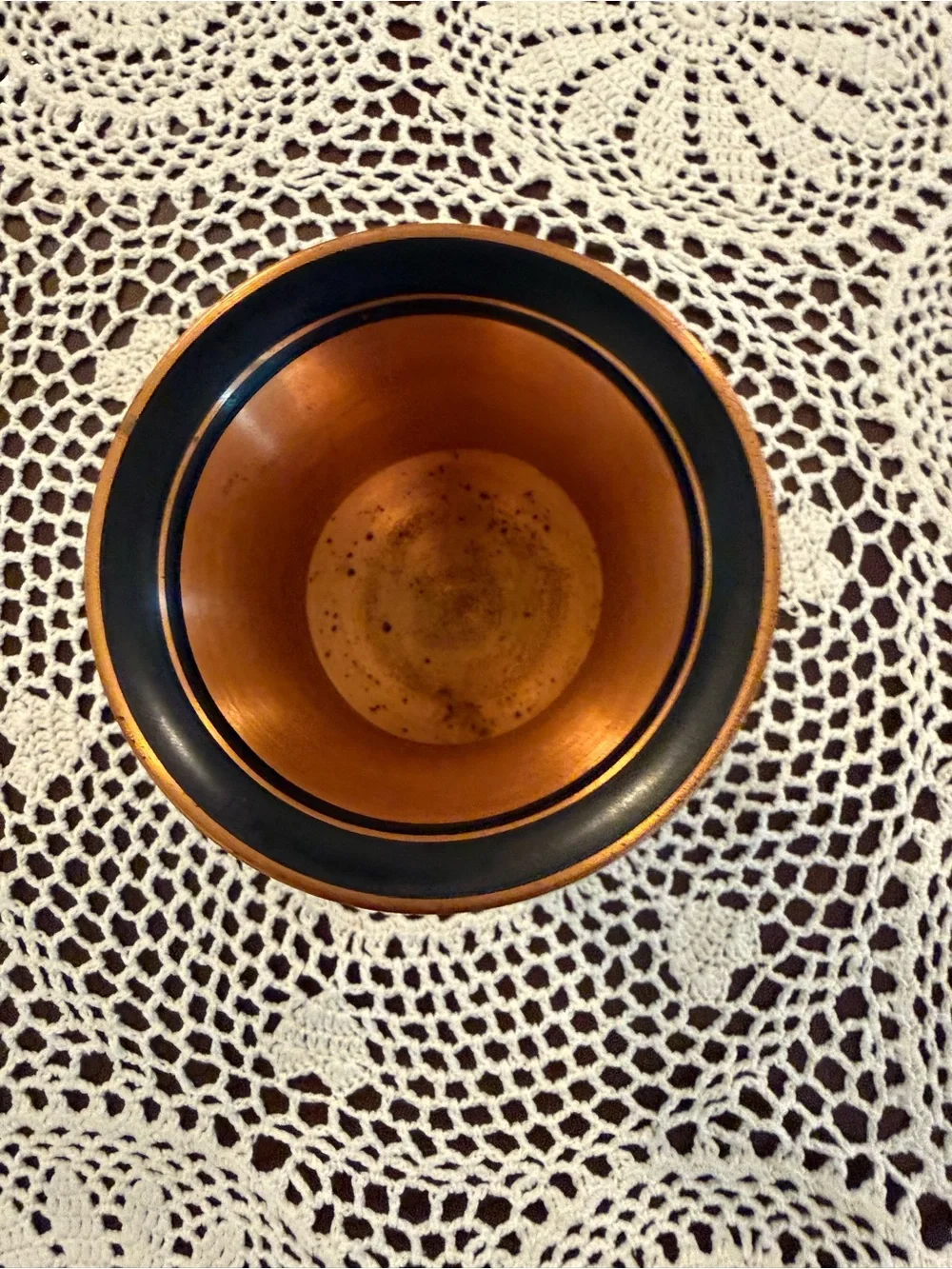 Copper Greek Decorative Vase with Black Accents